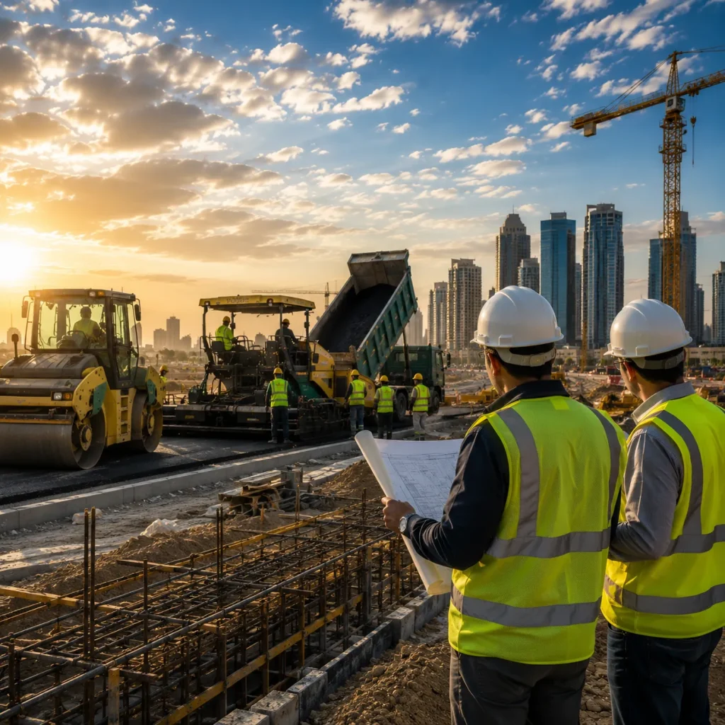 Infrastructure quality control and operational efficiency during road construction works